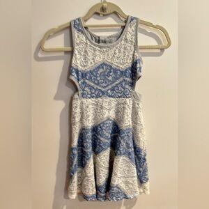 Bonnie Jean Cotton Denim Dress with side cut outs. Size 7 - like new